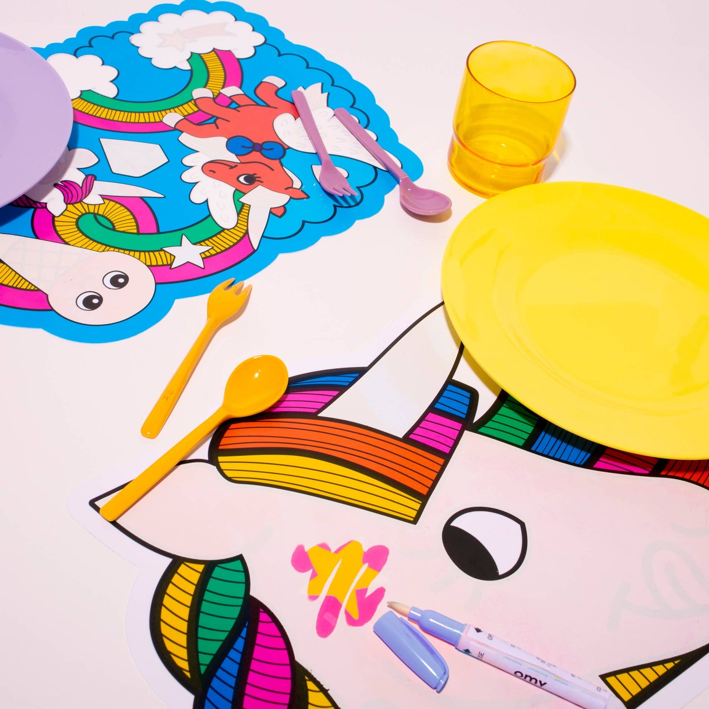 Unicorn Water Coloring Placemat by Omy