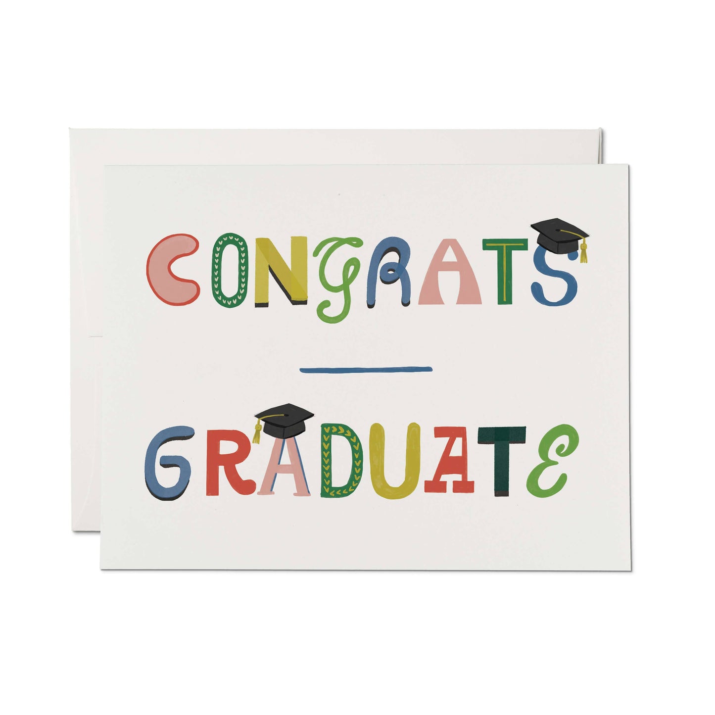 Congrats Graduate Typography Greeting Card