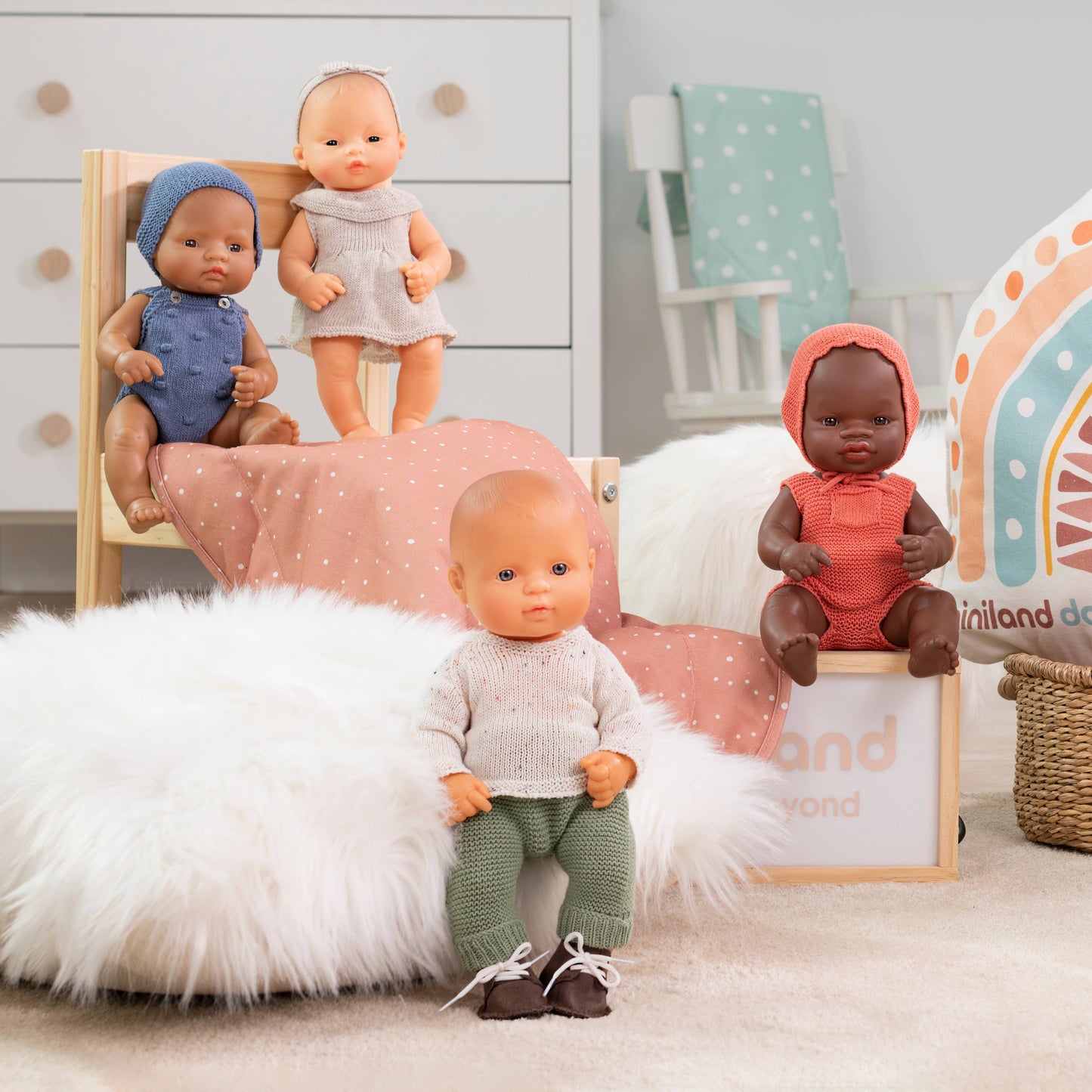 Miniland Baby Doll Light Skin Tone Boy 12 5/8''