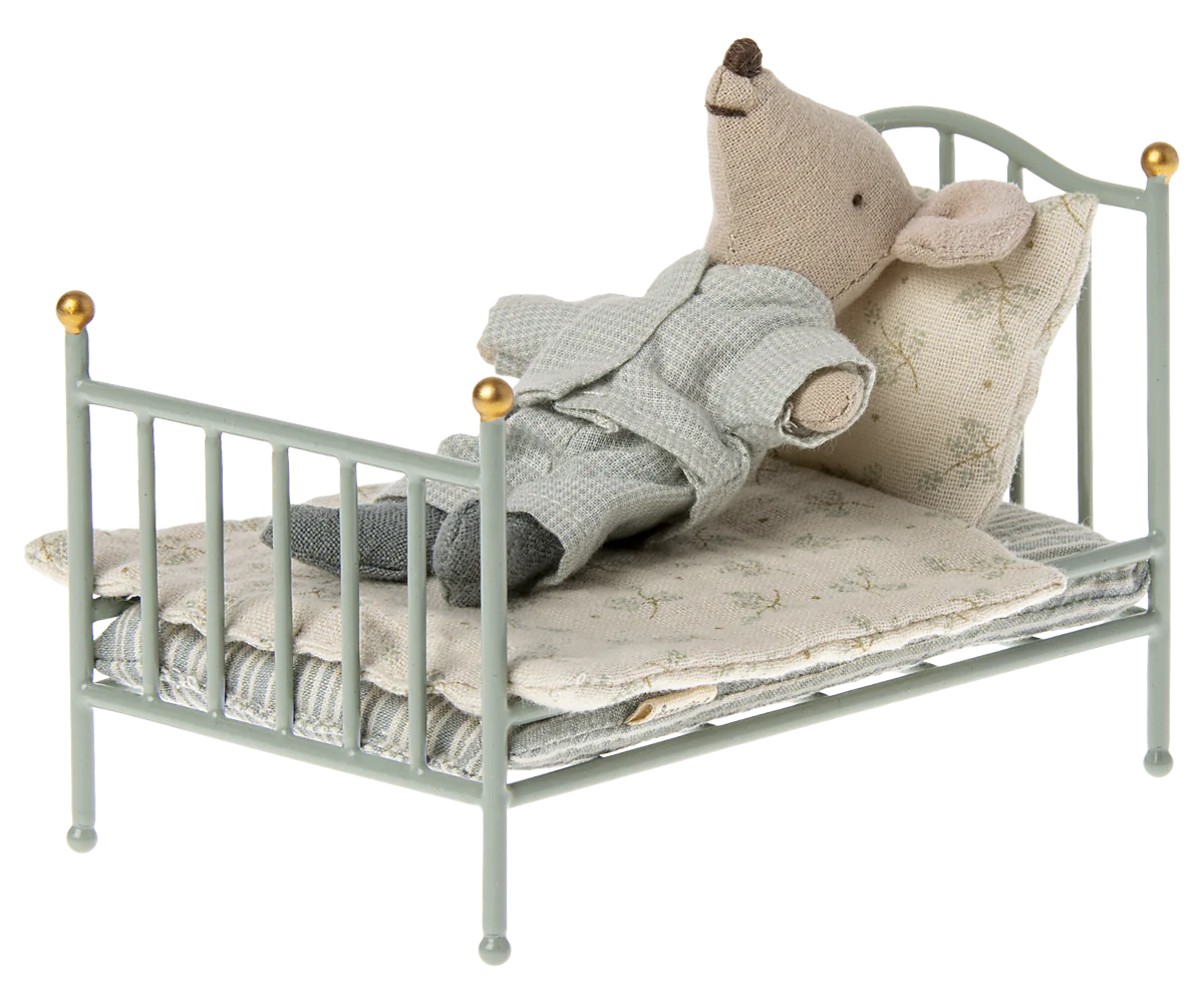 Vintage Bed for Mouse, Mint, by Maileg