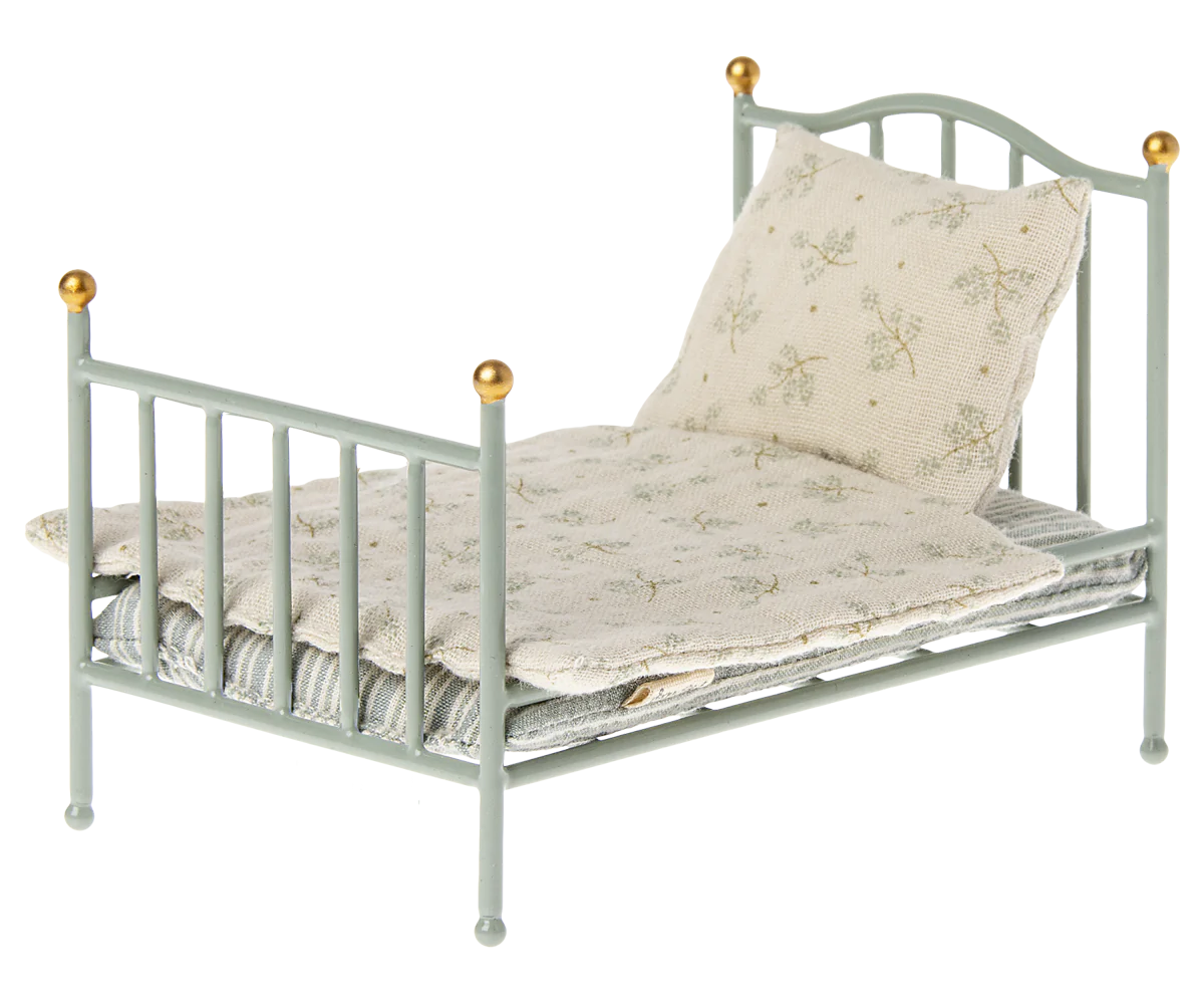 Vintage Bed for Mouse, Mint, by Maileg