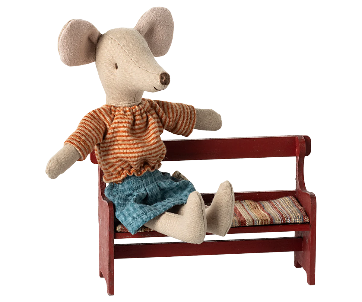 Bench, Mouse, Red, by Maileg