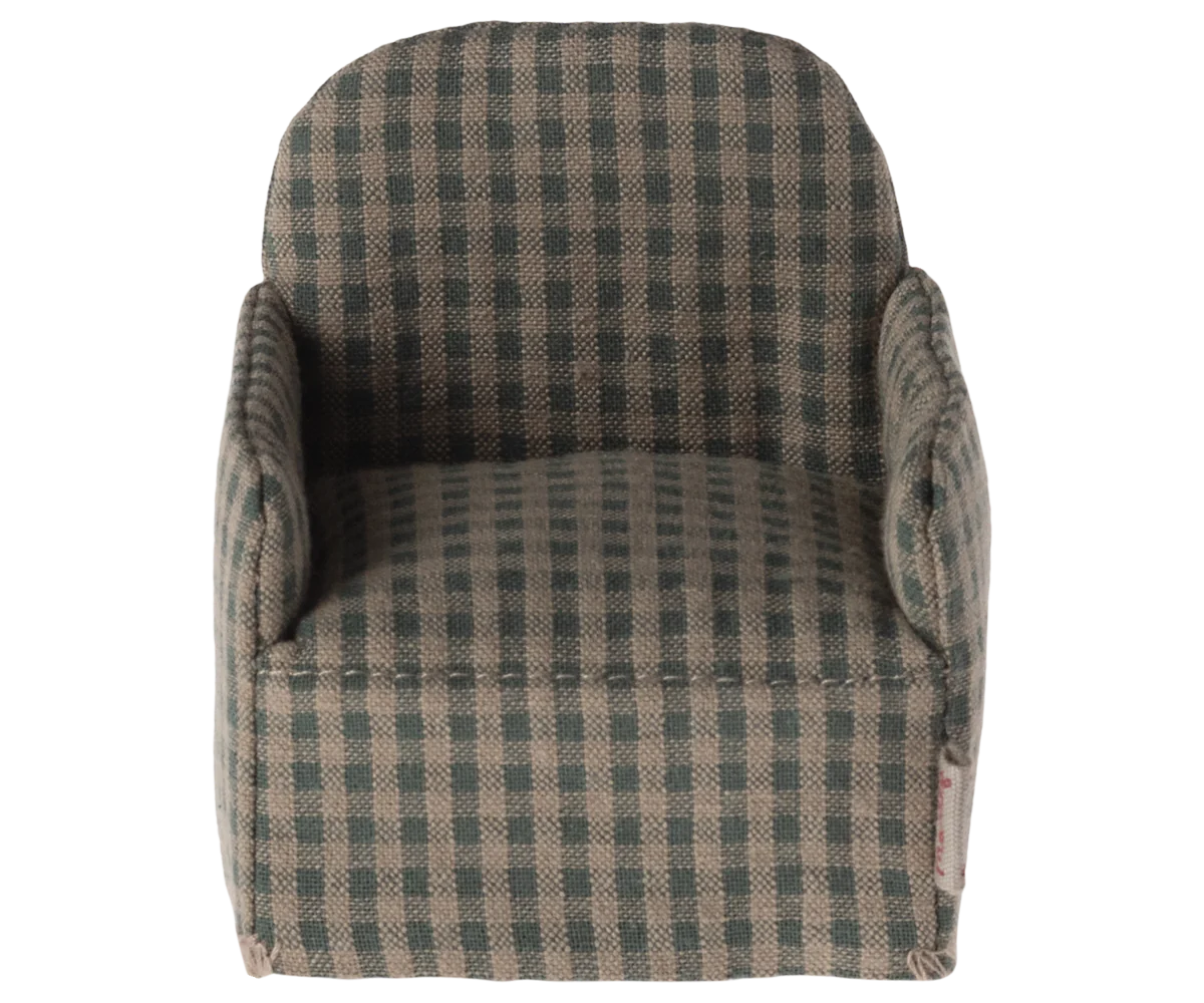 Chair, Mouse, Green Checker, by Maileg