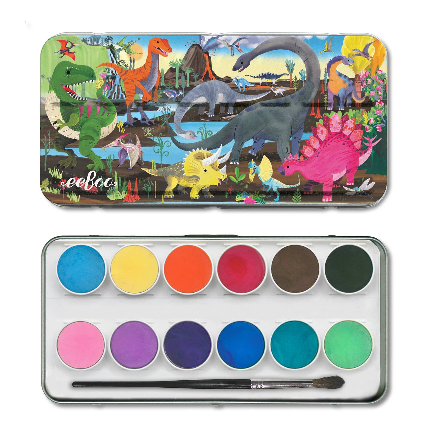Dinosaur - Watercolor Tin Paint Set by eeBoo