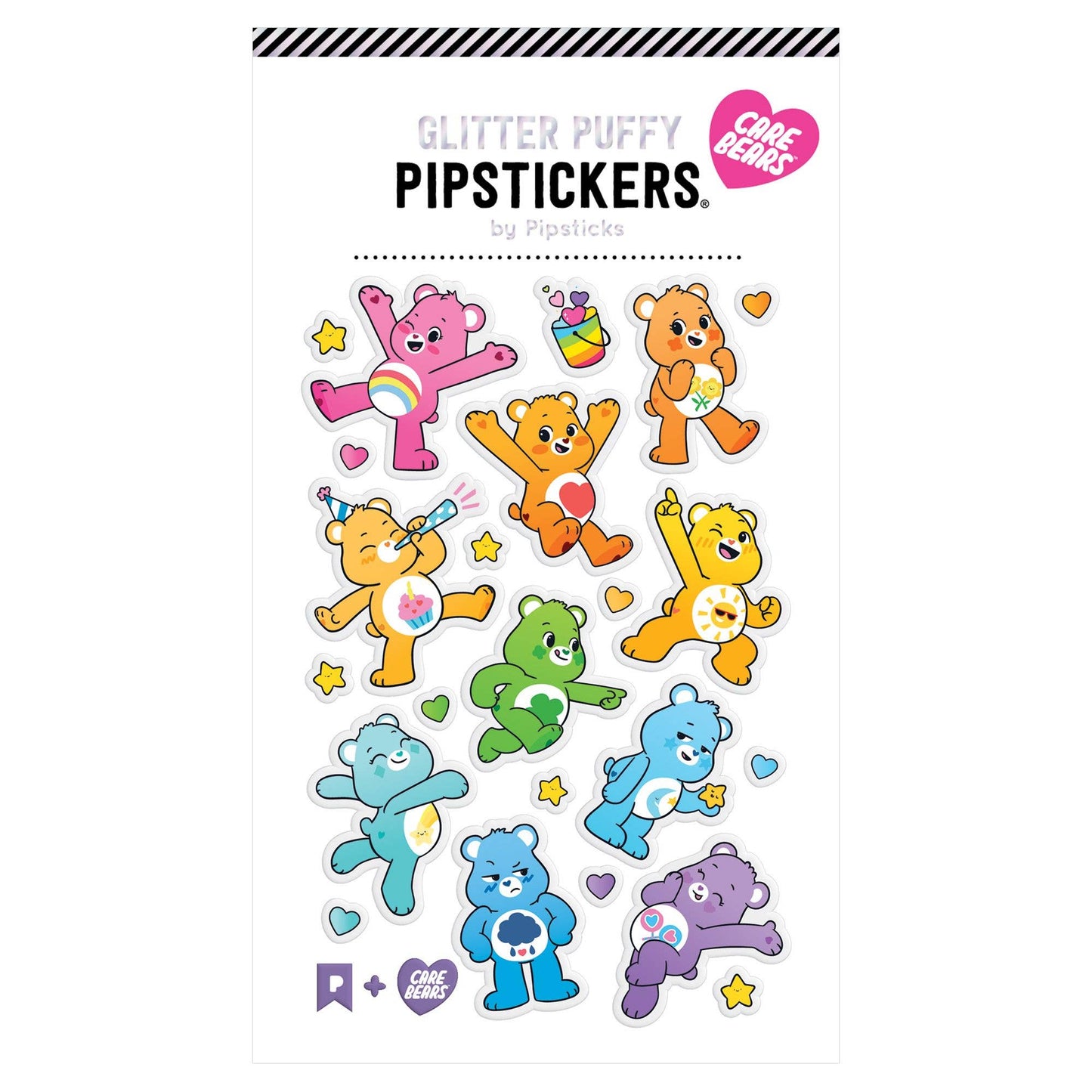 Care Bears Rainbow Friends Glitter Puffy Pipstickers