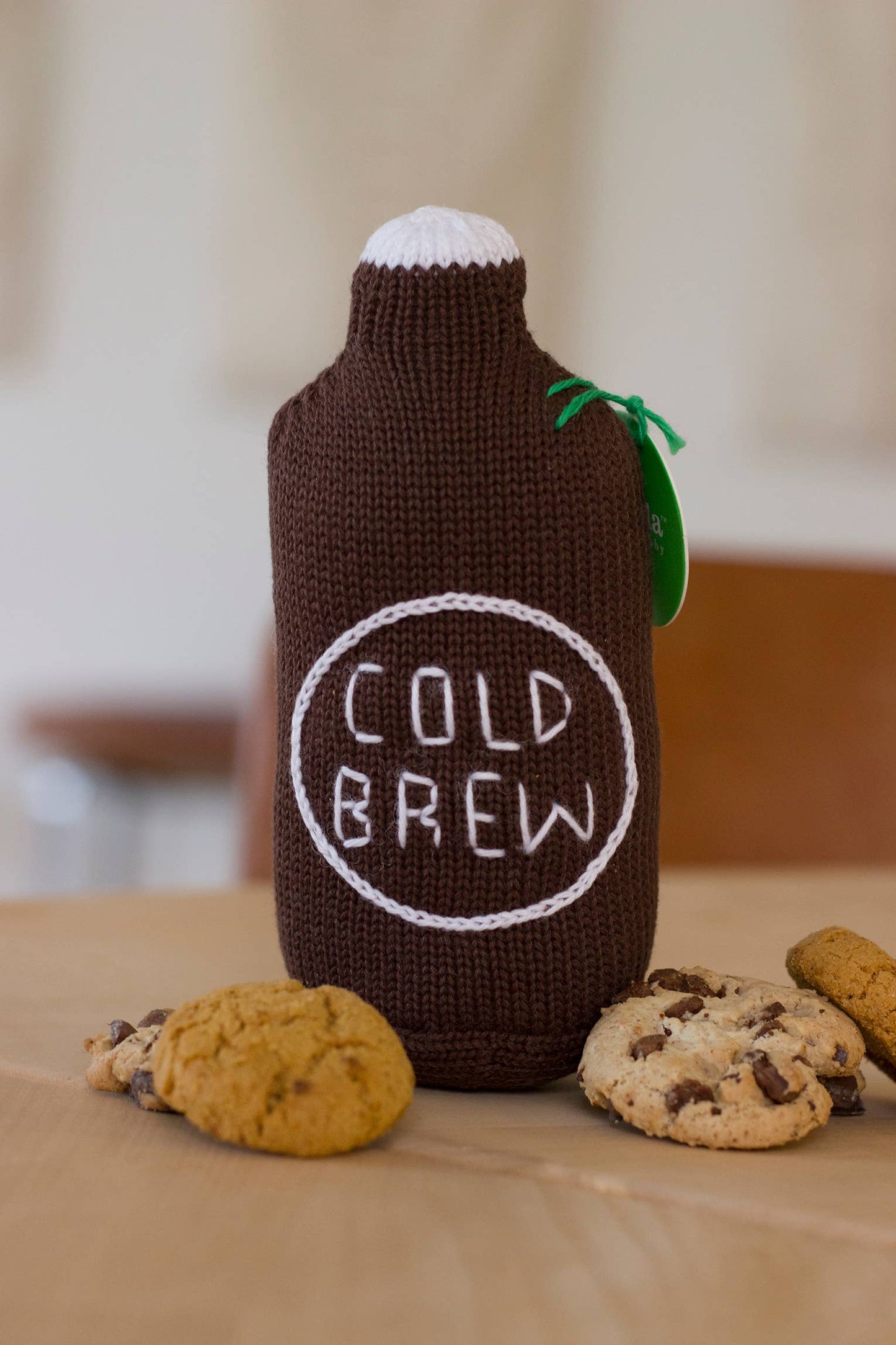 Cold Brew Coffee Rattle Organic Baby Toy by Estella NYC