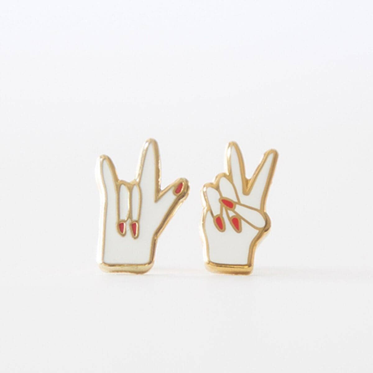 Peace and Love Earrings - Yellow Owl Workshop
