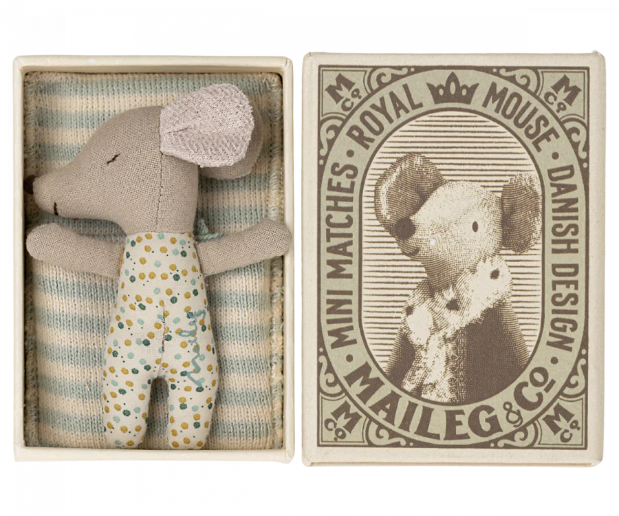 Sleepy Wakey, Baby Mouse in Blue, by Maileg