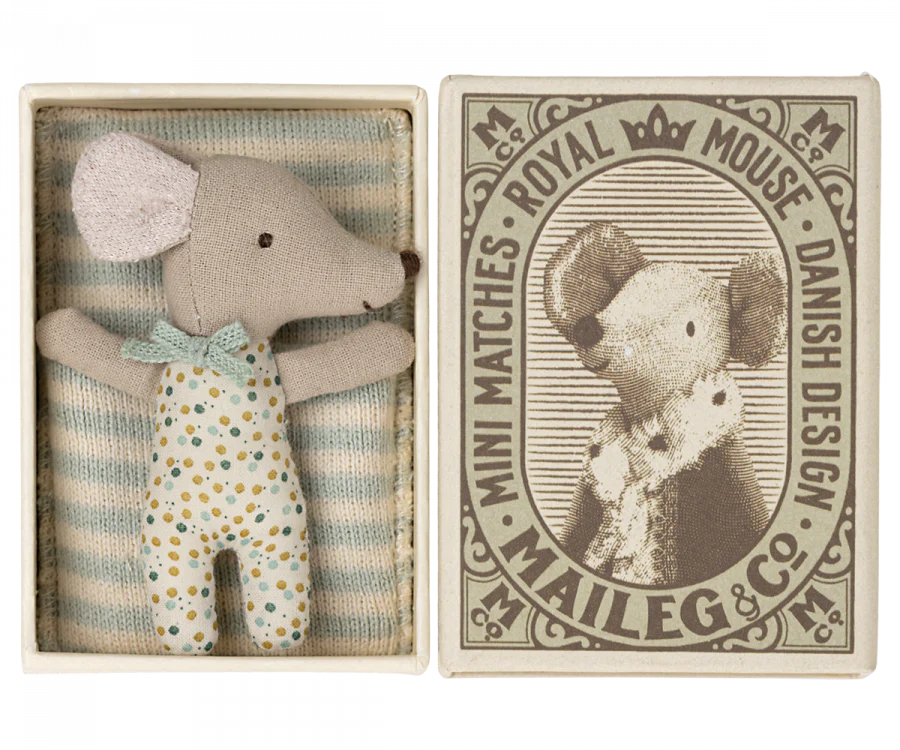 Sleepy Wakey, Baby Mouse in Blue, by Maileg