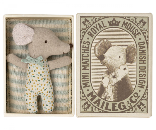 Sleepy Wakey, Baby Mouse in Blue, by Maileg