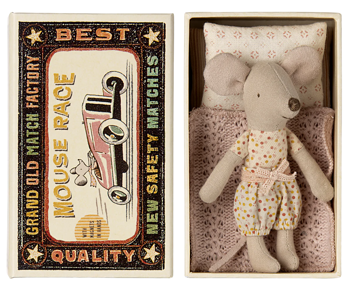 Little Sister Mouse in Matchbox, by Maileg
