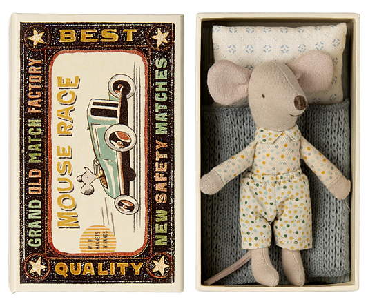 Little Brother Mouse in Matchbox, by Maileg