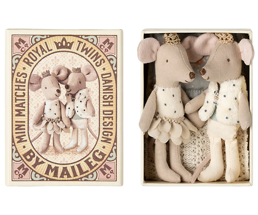 Royal Twin Mice, Little Sister and Brother in Matchbox, by Maileg