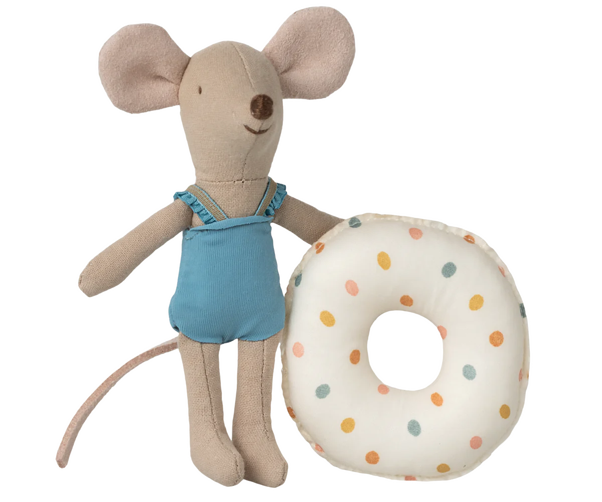 Beach Mouse with Float (Multi Dot), Little Sister, by Maileg