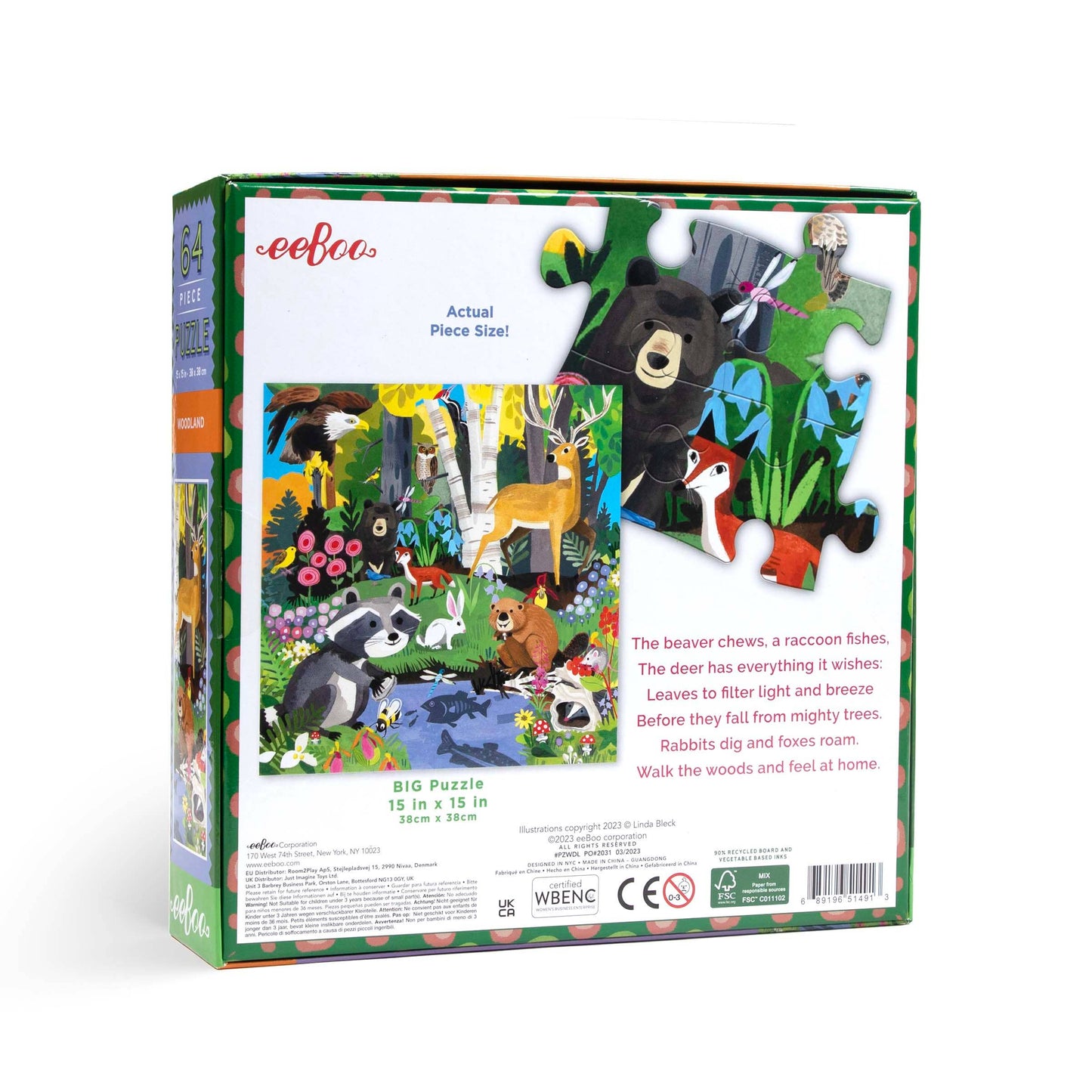 Woodland 64 Piece Puzzle by eeBoo