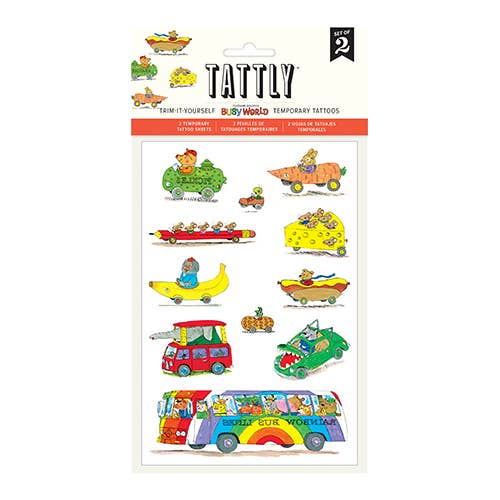 Things That Go Richard Scarry Temporary Tattoo Sheet - Tattly