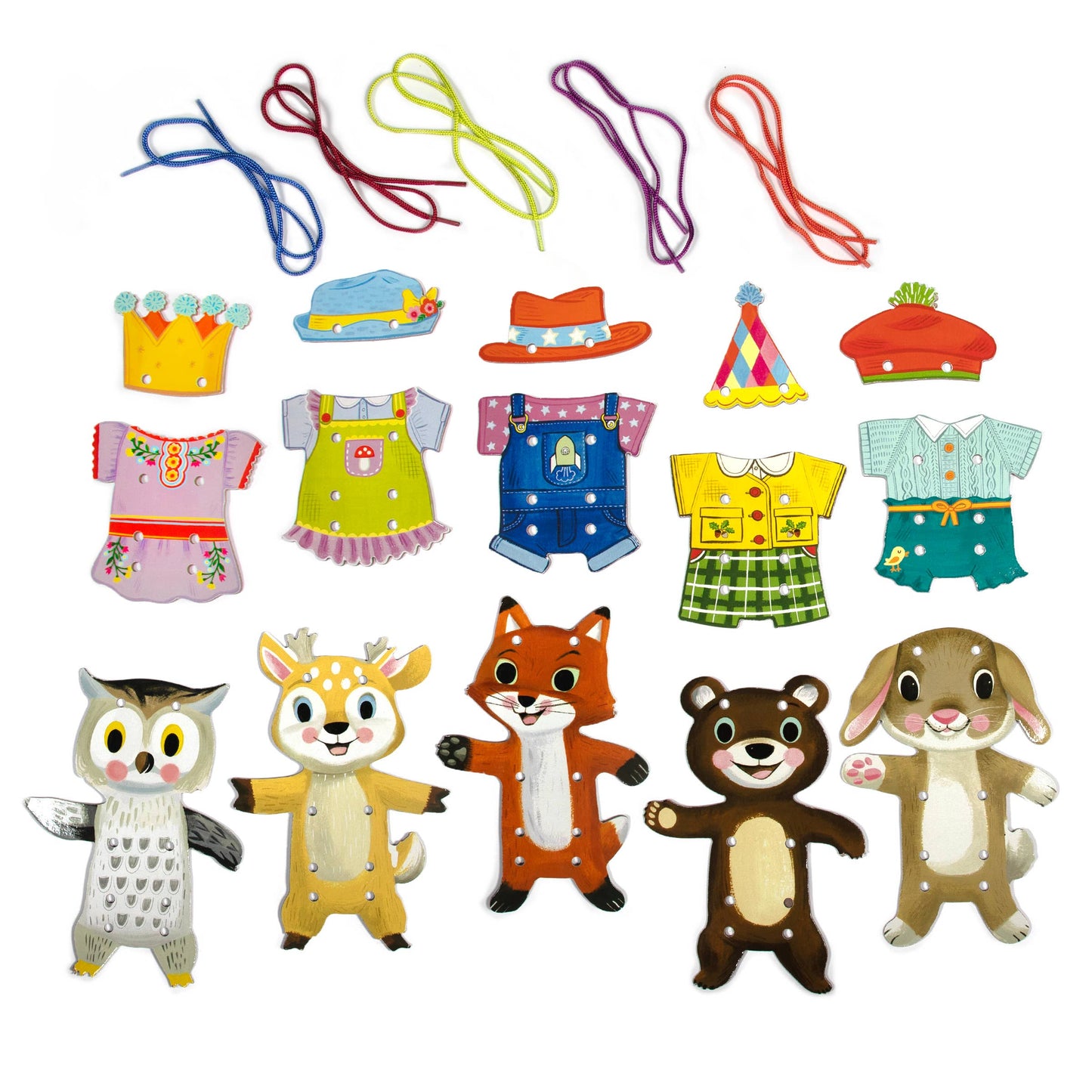 Woodland Friends Dress Up Lacing Card by eeBoo