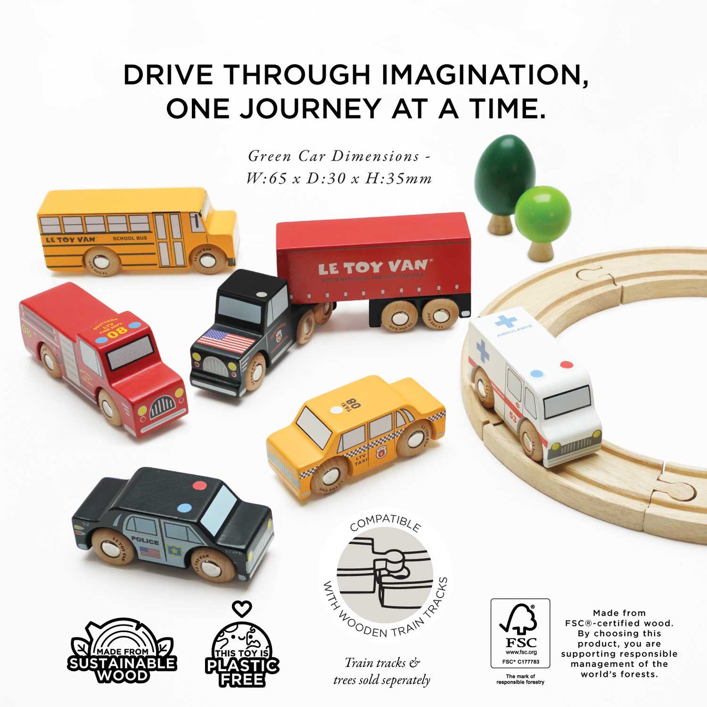 American Wooden Car Set by Le Toy Van