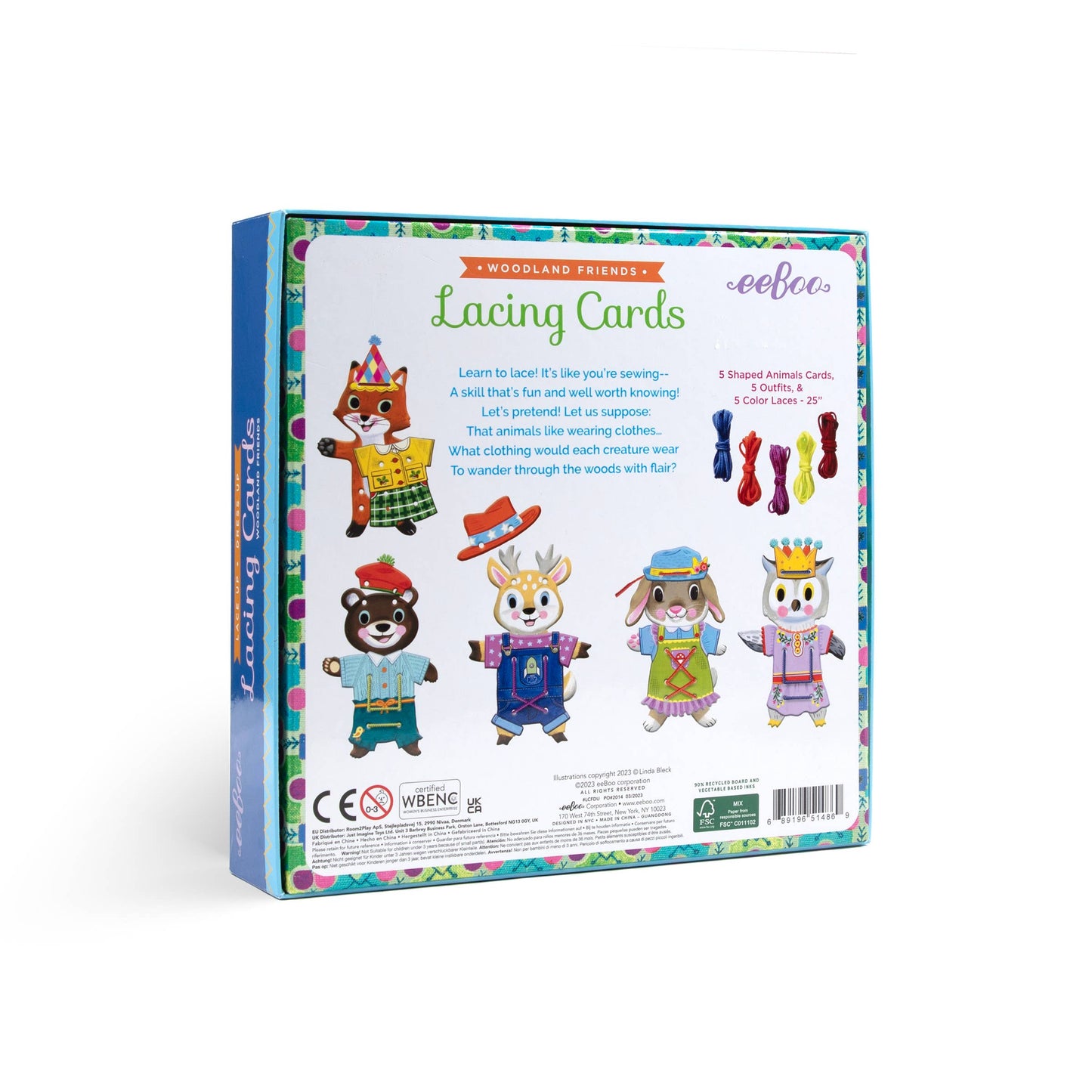 Woodland Friends Dress Up Lacing Card by eeBoo