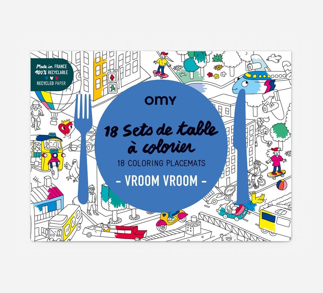 Coloring Placemat, Vroom Vroom! - Omy