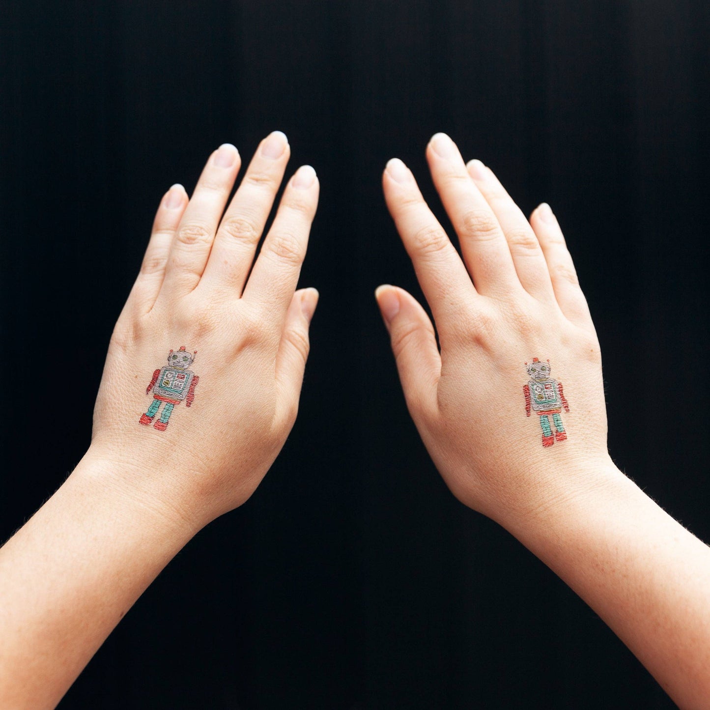 Robot Temporary Tattoo Pair