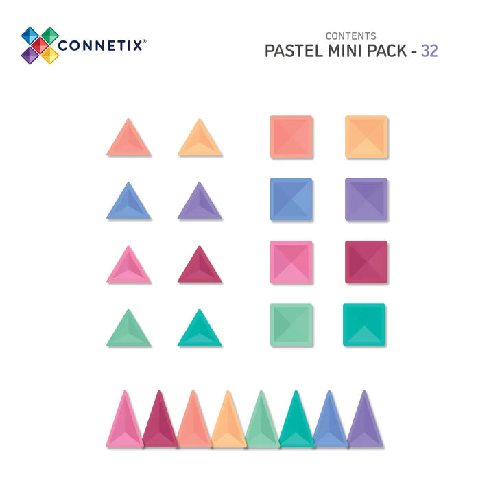 Pastel Mini Pack, 32 Pieces - Connetix