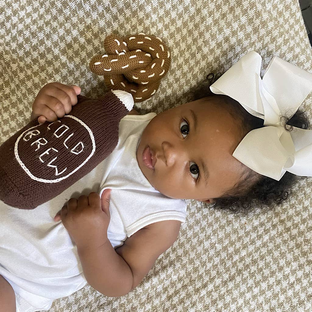 Cold Brew Coffee Rattle Organic Baby Toy by Estella NYC