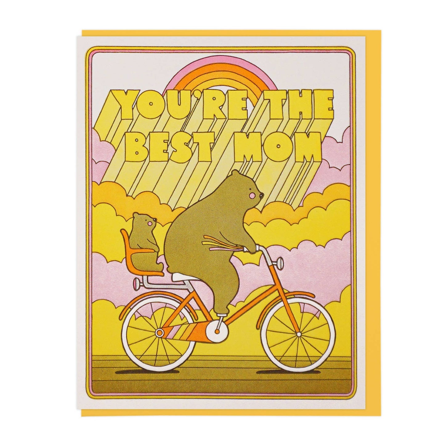 You're The Best Mom Biking Bears Greeting Card