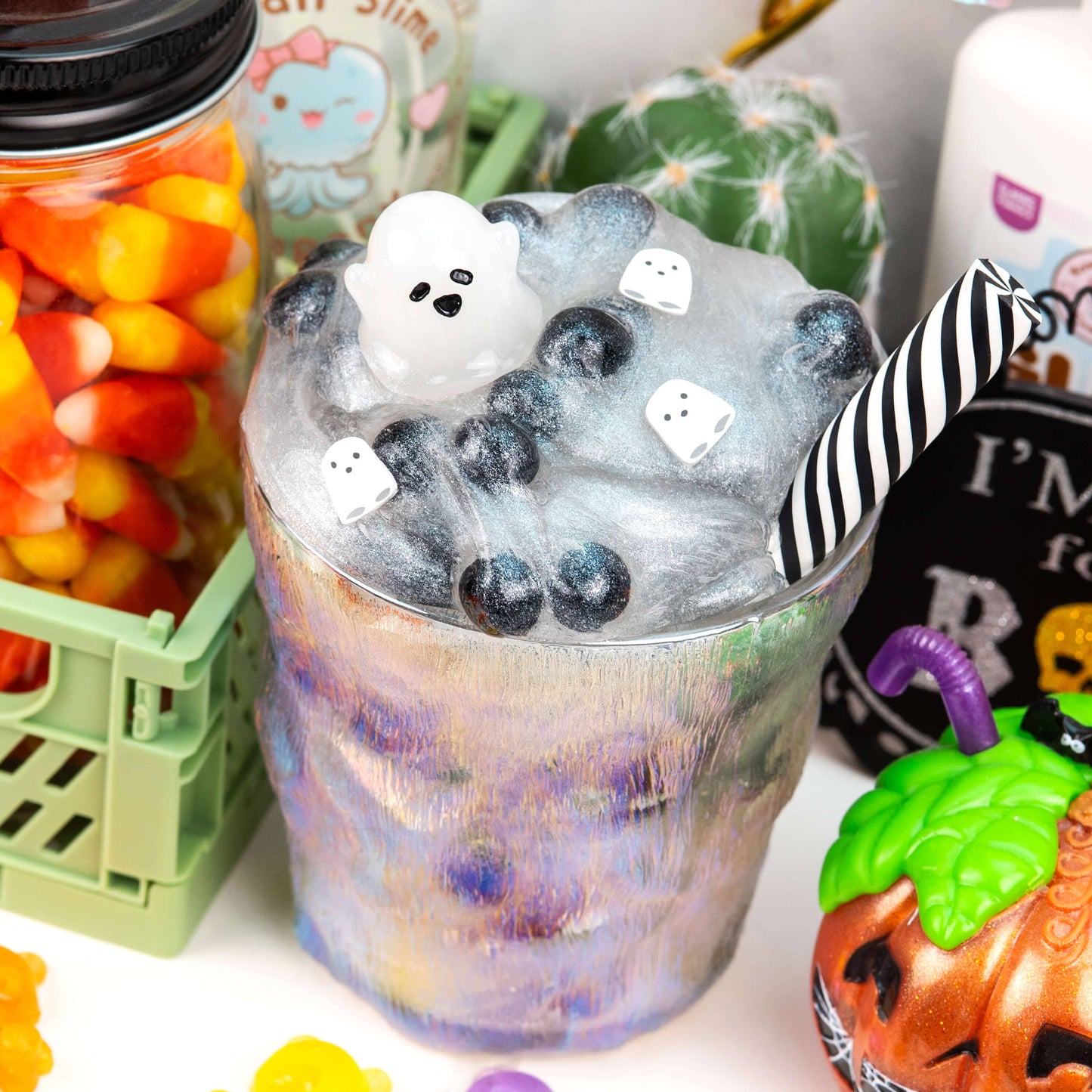 Liquid Ghost Boba Clear Slime by Kawaii Slime Company