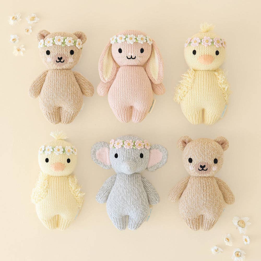 Baby Honey Bear (ivory floral) - cuddle + kind