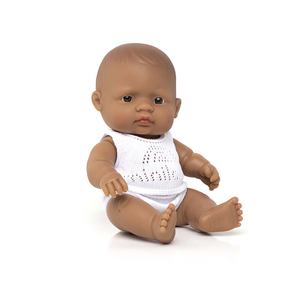 Miniland Newborn Baby Doll Hispanic Boy 8 1/4"