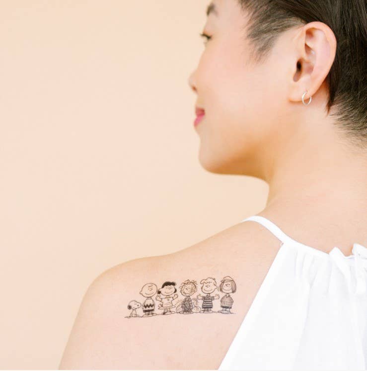 Classic Peanuts Line Tattoo Pair - Tattly