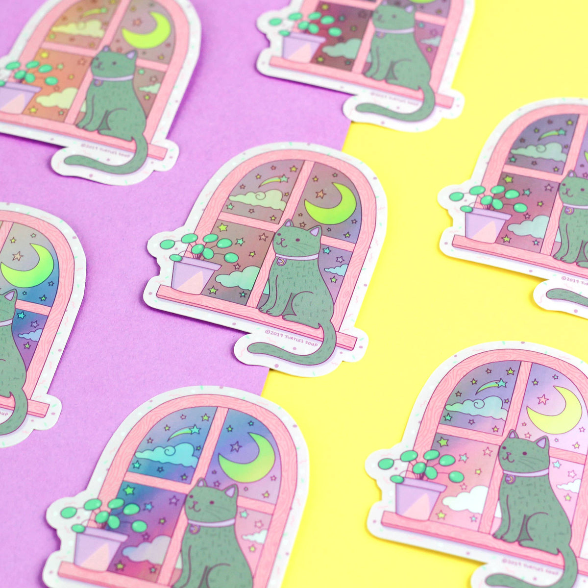 Magical Girl Cat Moonlight Vinyl Sticker