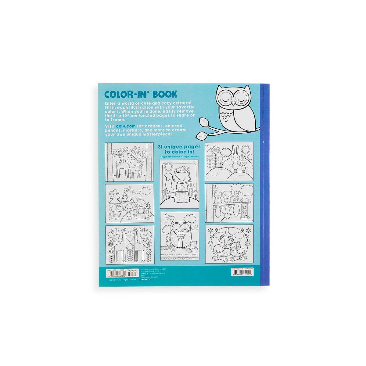 Color-in' Book: Little Cozy Critters Coloring Book by OOLY