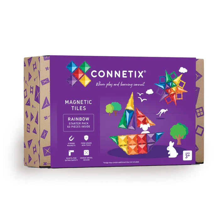 Rainbow Starter Pack, 60 Pieces - Connetix