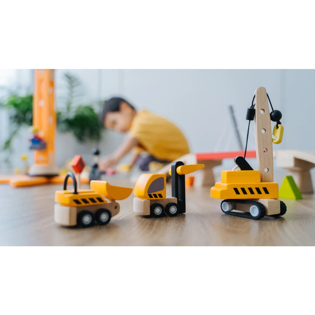 Wooden Construction Vehicles Set by Plan Toys