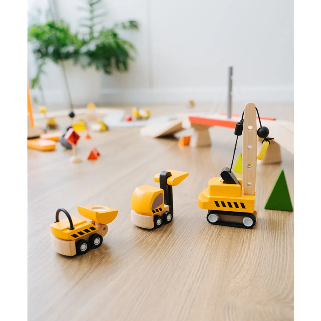 Wooden Construction Vehicles Set by Plan Toys