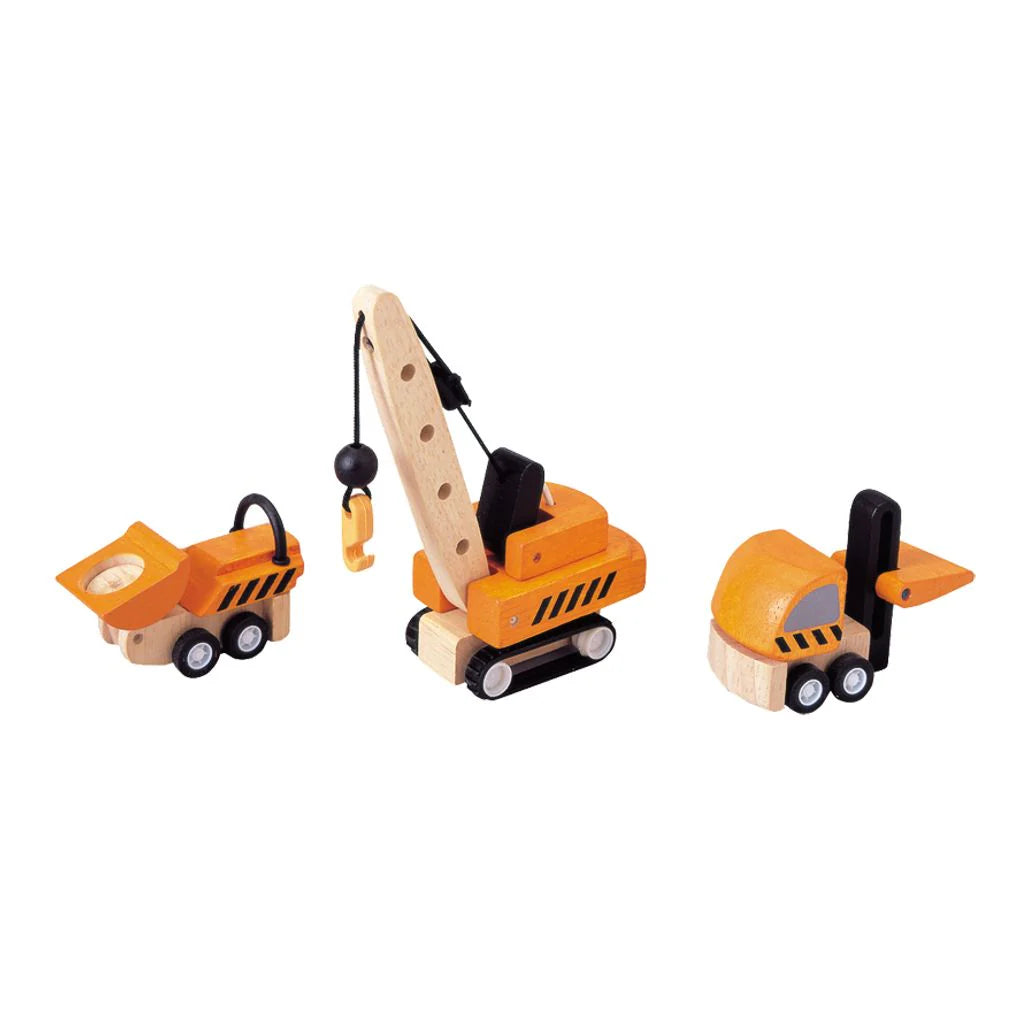Wooden Construction Vehicles Set by Plan Toys