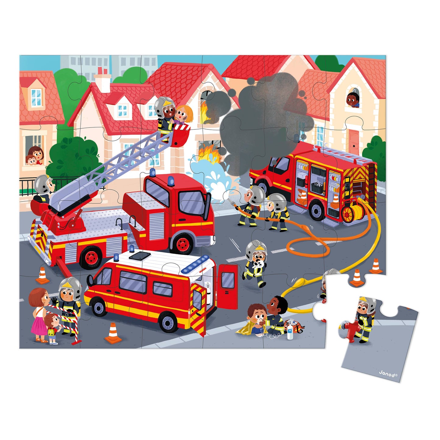 Firefighters 24 Pcs Puzzle Suitcase by Janod