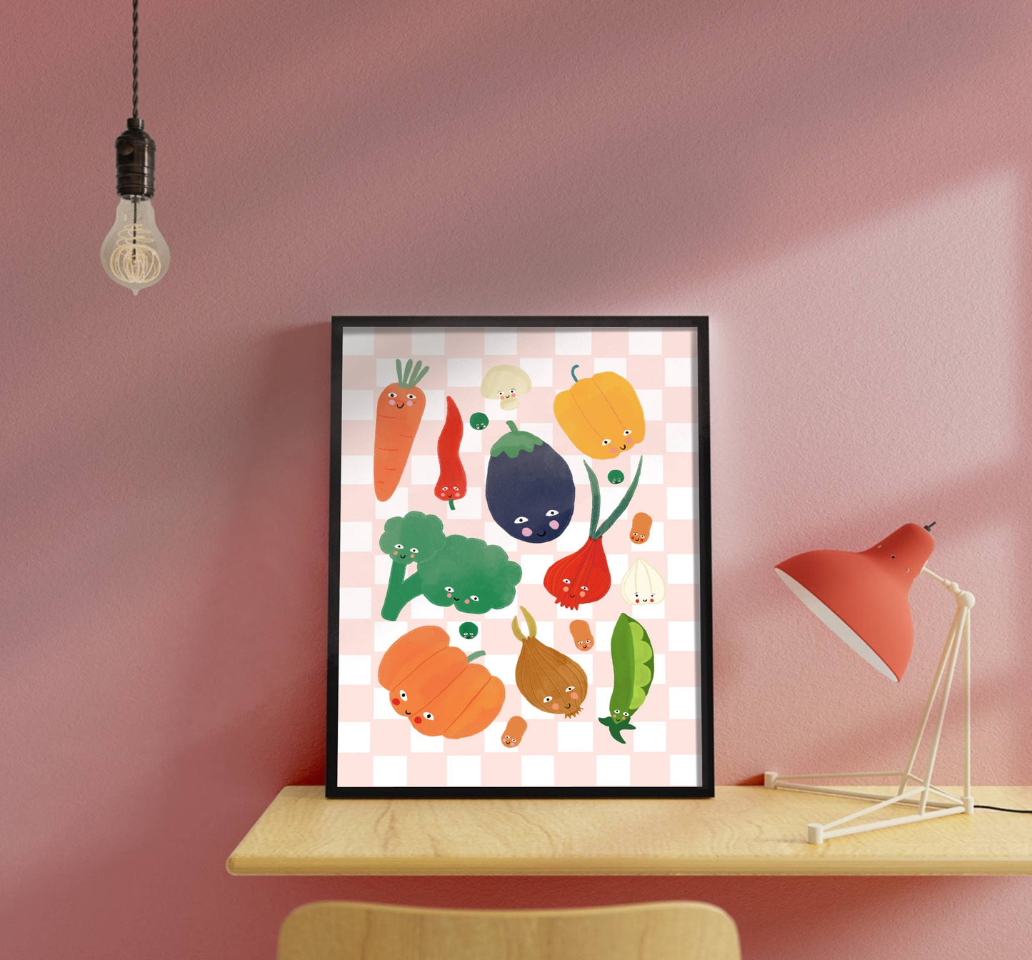 Happy Veggies Art Print