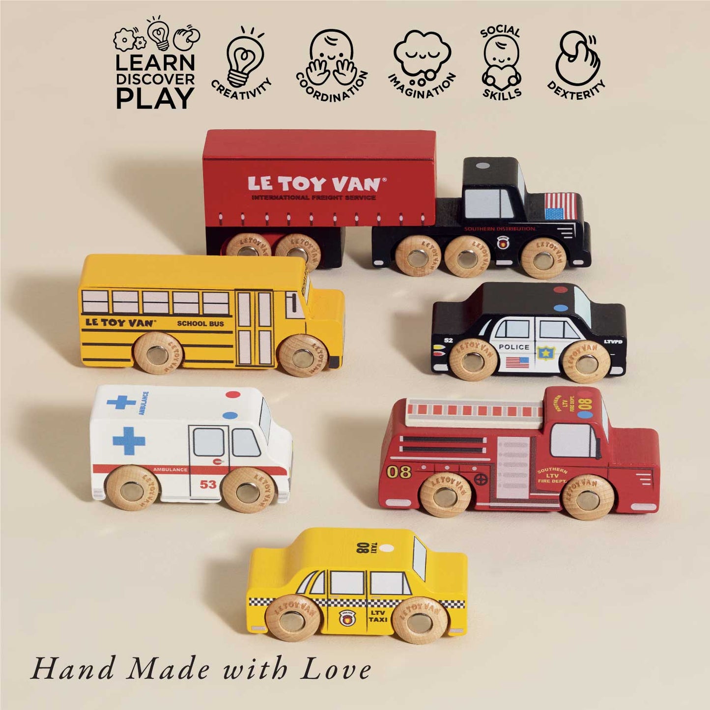 American Wooden Car Set by Le Toy Van