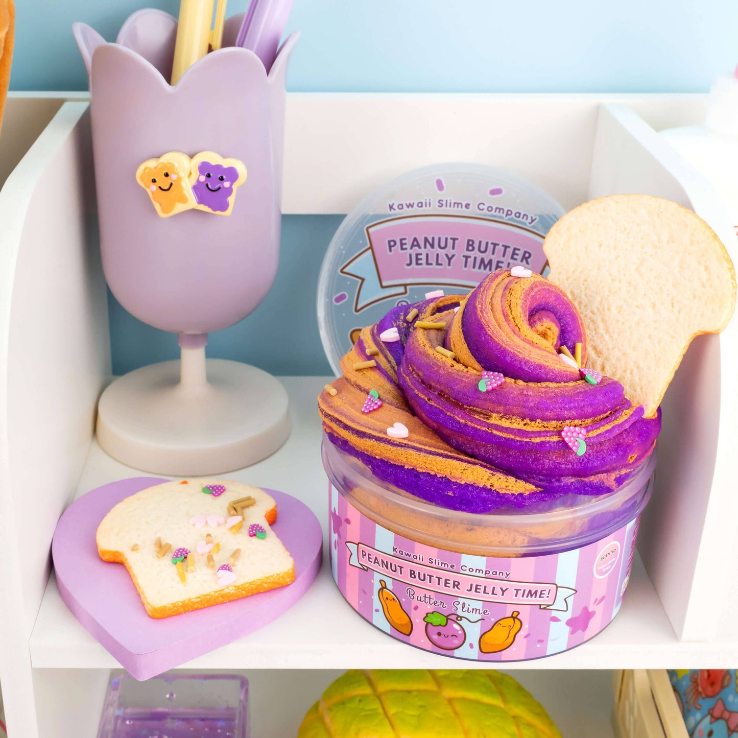 Peanut Butter Jelly Time Grape 2 Slimes In 1 by Kawaii Slime Company