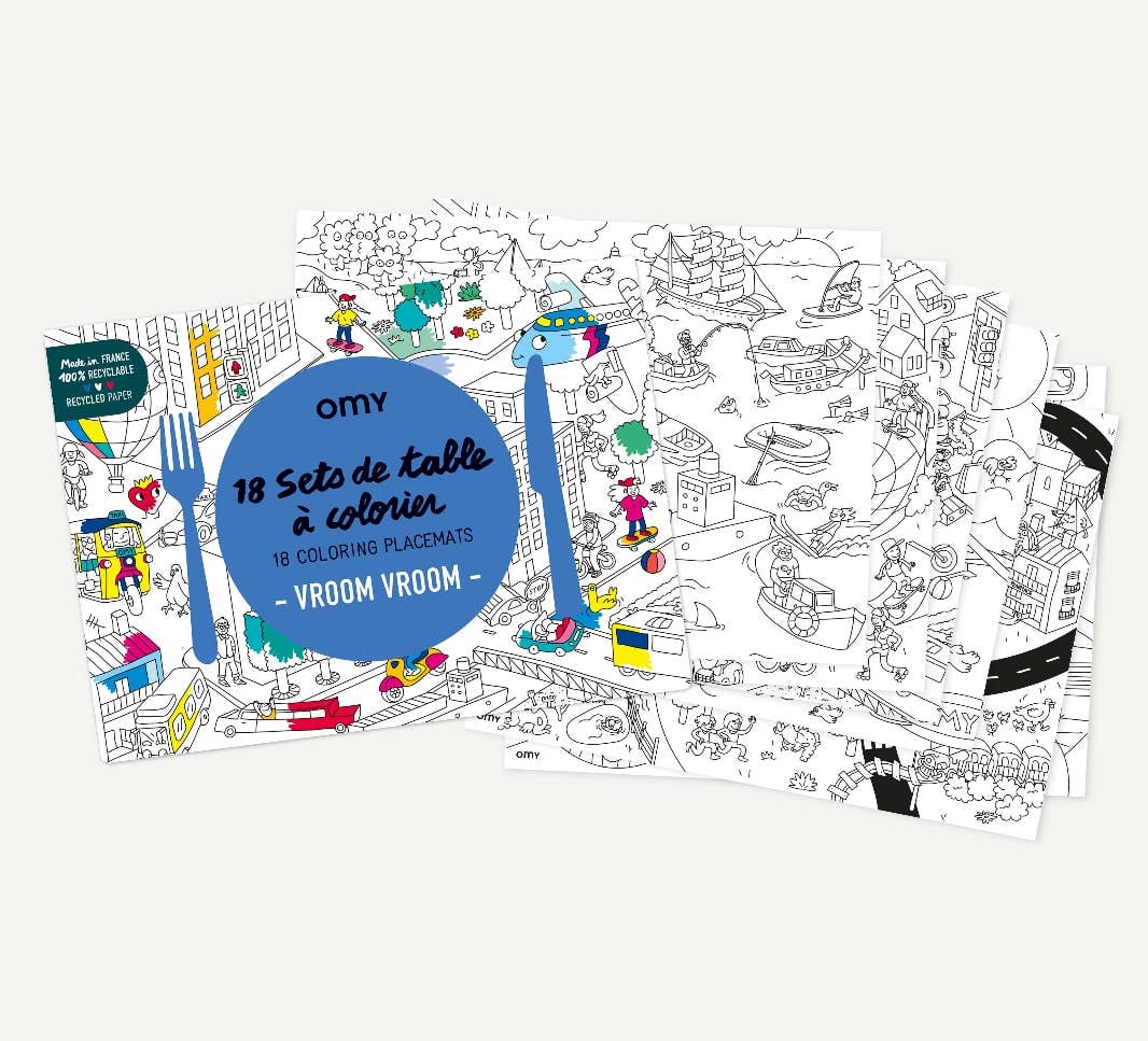 Coloring Placemat, Vroom Vroom! - Omy