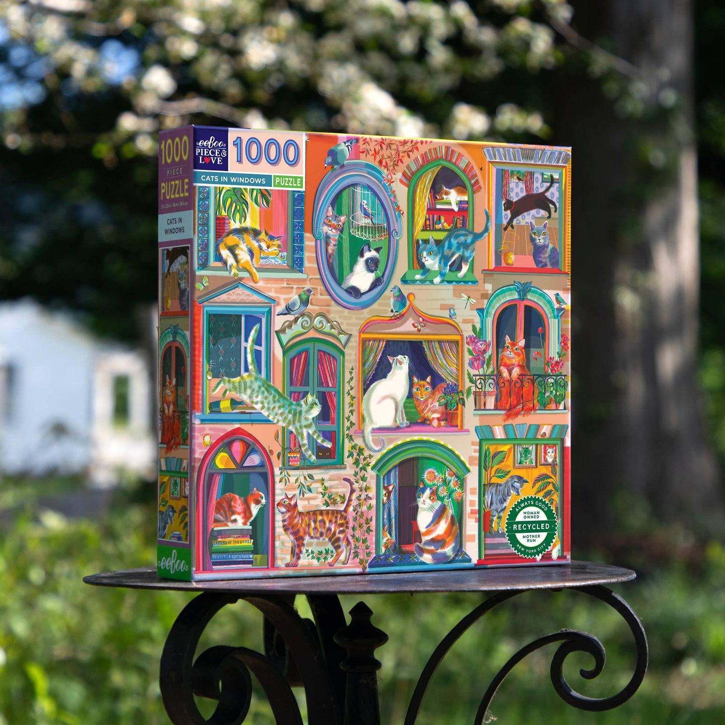Cats in Windows 1000 Piece Square Puzzle by eeBoo