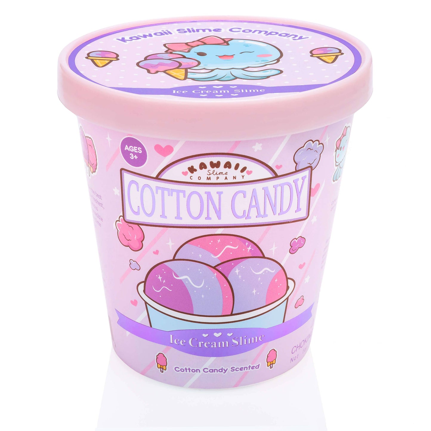 Cotton Candy Scented Ice Cream Pint Slime by Kawaii Slime Company