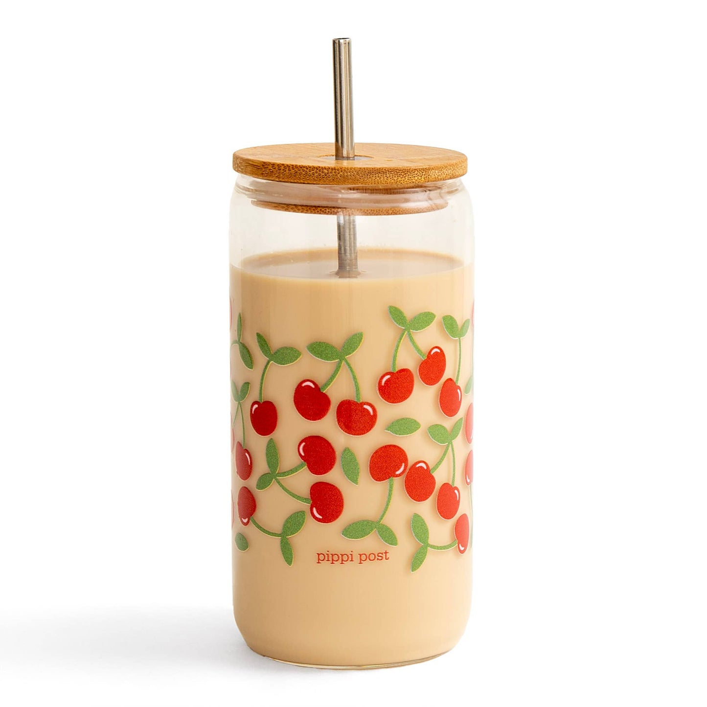 Cherries Glass Cup