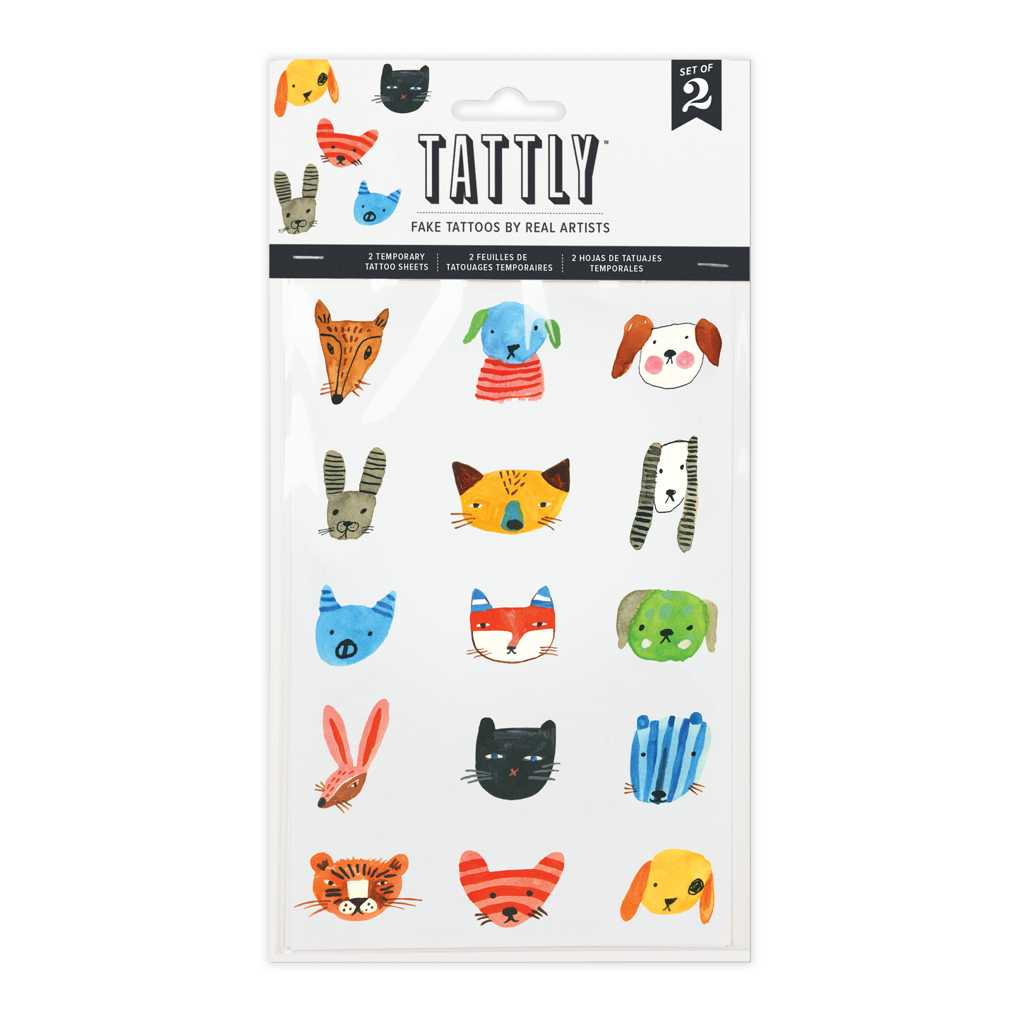 Fuzzy Faces Temporary Tattoo Sheets