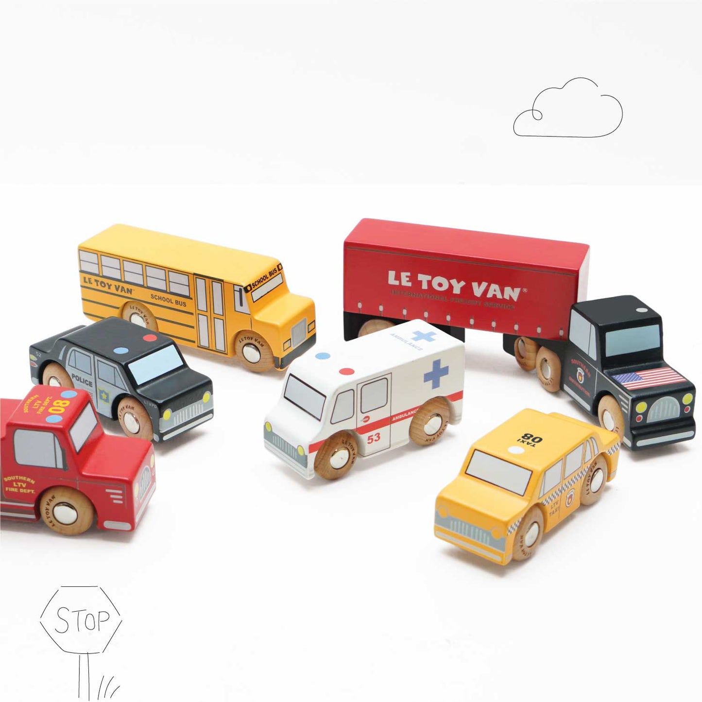 American Wooden Car Set by Le Toy Van