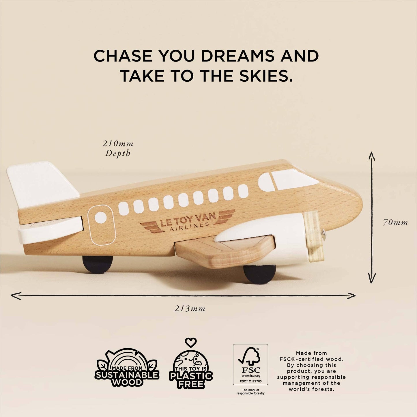 Wooden Toy Plane by Le Toy Van