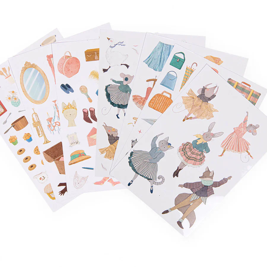 La Petite Ecole de Danse Coloring Sticker Book by Moulin Roty